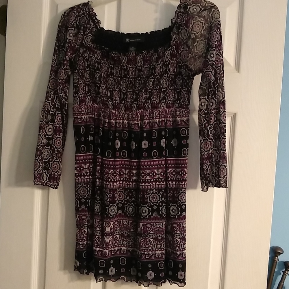 INC Purple, Black & Beige Tunic